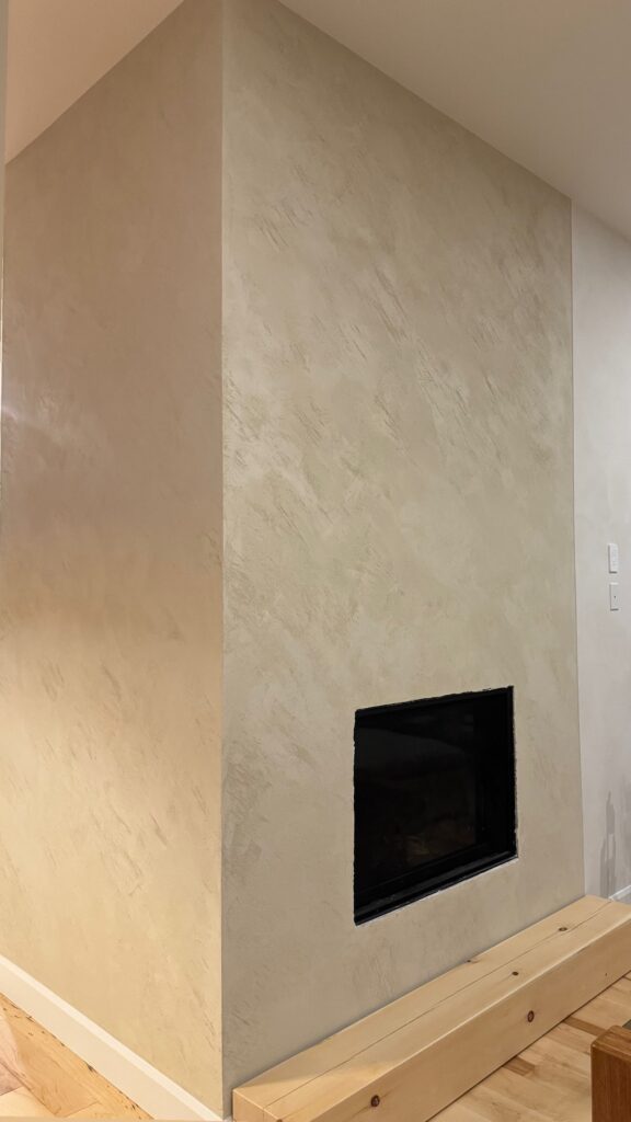Liquid metal wall finish dramatic staircase Toronto