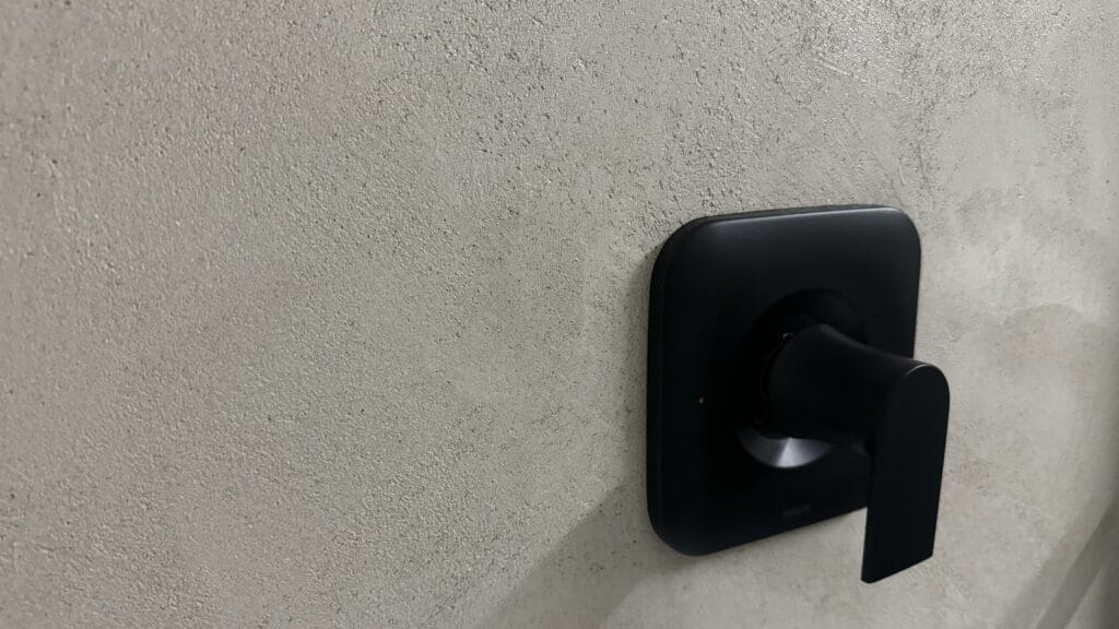 Close-up of sealed microcement concrete texture
